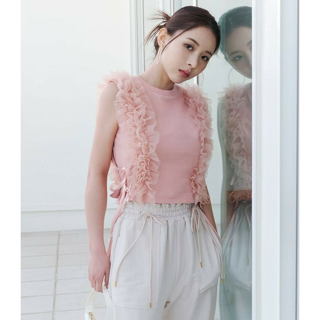 SNIDEL - スナイデル ノースリチュールカットTOPS ピンクの通販 SNIDEL - スナイデル ノースリチュールカットTOPS ピンクの通販