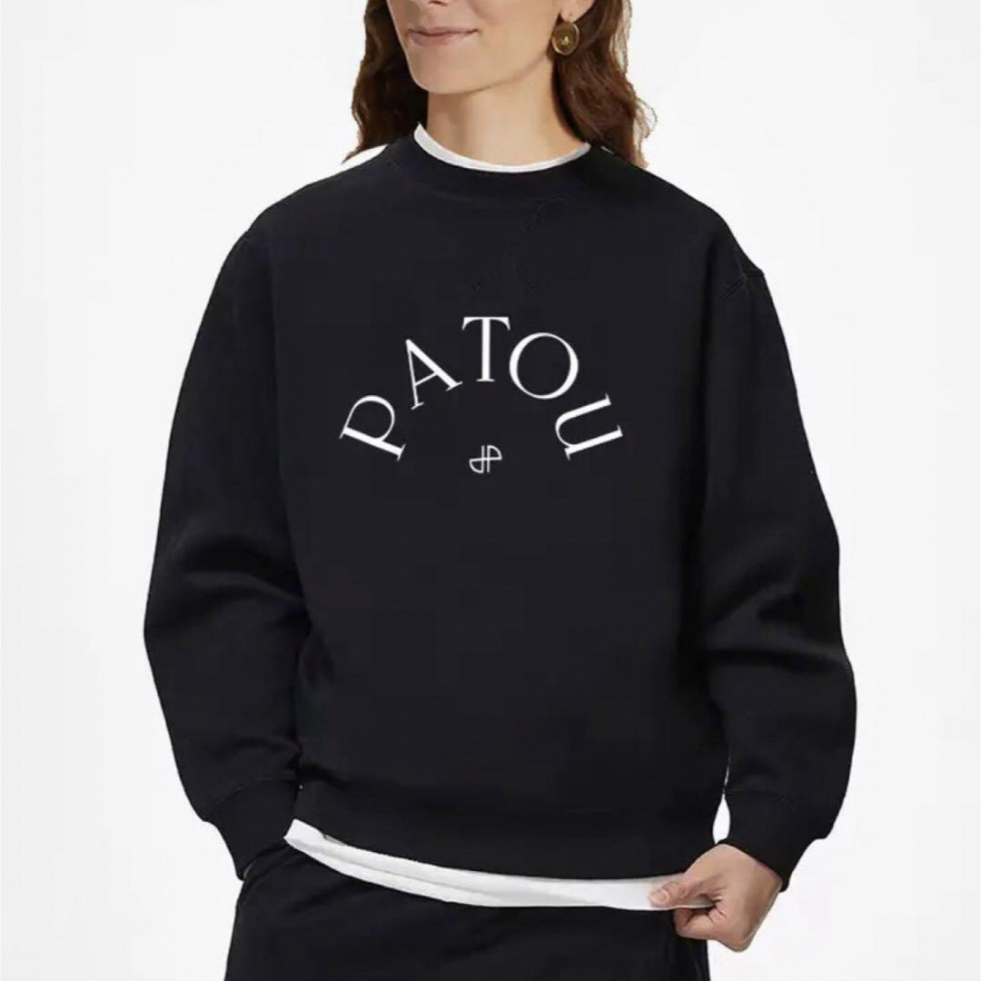 patou パトゥ トレーナー スウェット ロゴ 黒 ブラック パーカー patou パトゥ トレーナー スウェット ロゴ 黒 ブラック パーカー