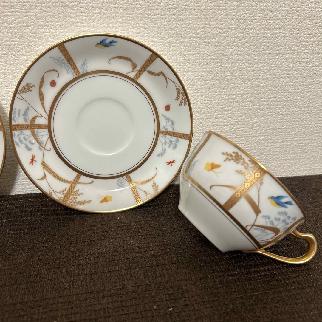 大倉陶園 - 大倉陶園 稲穂 金彩金蝕 ティー カップ&ソーサー 大倉陶園 - 大倉陶園 稲穂 金彩金蝕 ティー カップ&ソーサー