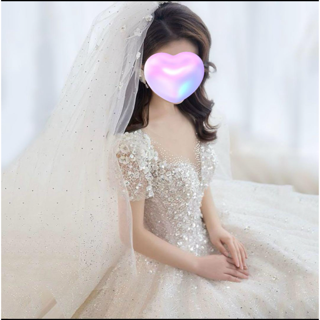 美品】ウェディングドレス Aライン/プリンセスライン サイズ9号 美品】ウェディングドレス Aライン/プリンセスライン サイズ9号