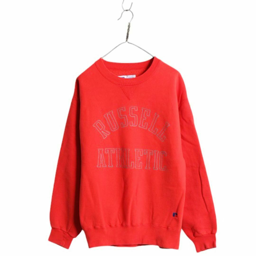 90s USA製 ラッセル 2段 プリント スウェット メンズ レディース 90s USA製 ラッセル 2段 プリント スウェット メンズ レディース