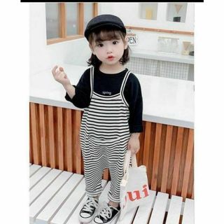 ★0142 ロゴロンT　spring ブラック 子供服 韓国 かわいい(その他)