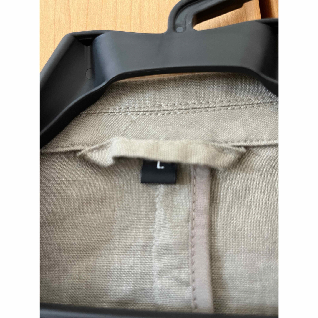 無印良品 リネン100% テーラードジャケット 麻 ベージュ M MUJI (無印良品) - 無印良品グレイッシュブラウン リネン