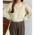 【アイボリー】【L】callautia シャギーニット