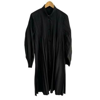 プリーツプリーズイッセイミヤケ(PLEATS PLEASE ISSEY MIYAKE)のPLEATS PLEASE(プリーツプリーズ) ワンピース サイズ5 XS レディース美品  - 黒 長袖/ロング/プリーツ/シャツワンピ(その他)
