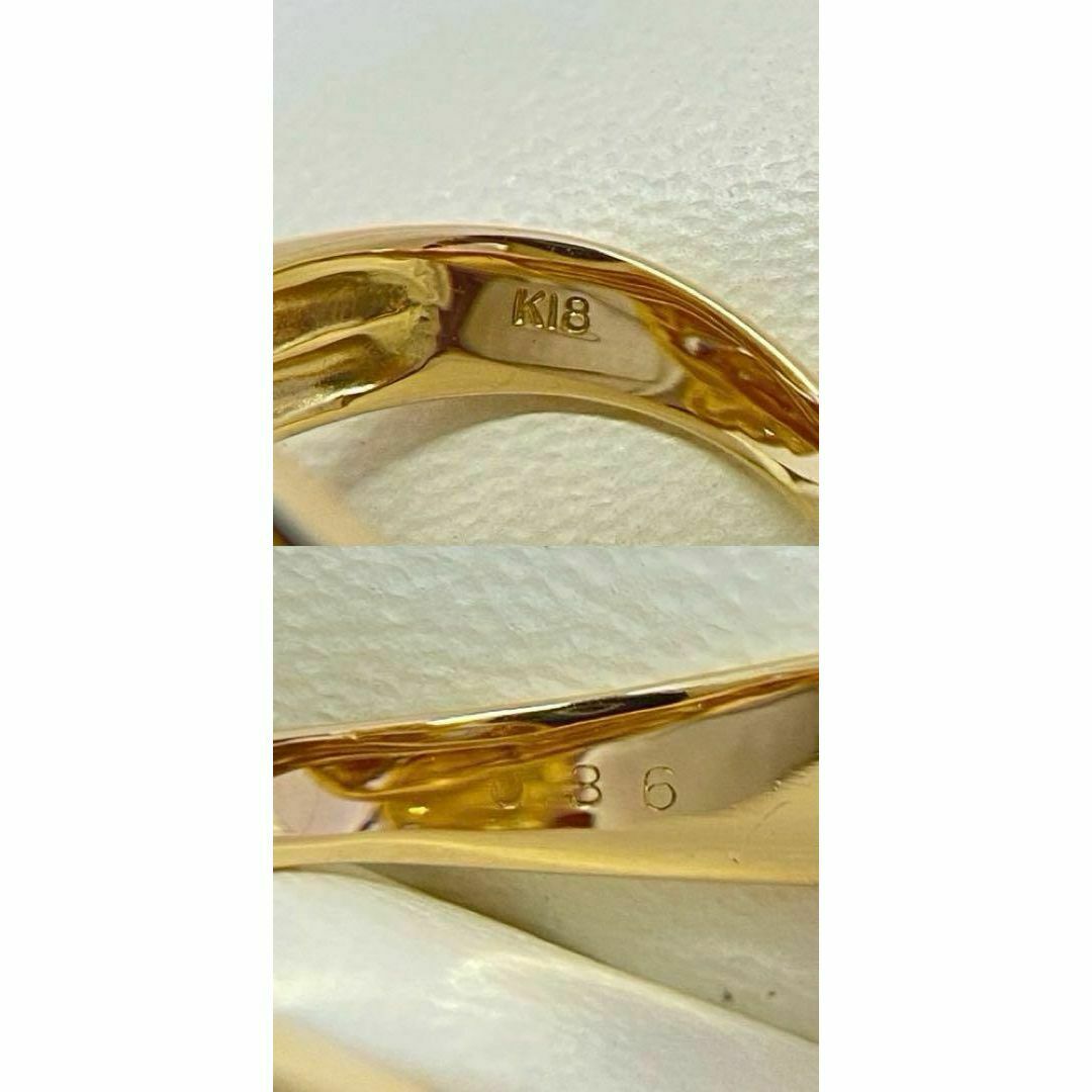 K18 天然ダイヤモンドリング D0.36ct サイズ13号 幅広 18金 豪華
