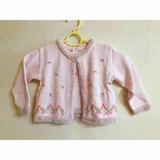 カーディガン　ピンク　セーター　花柄　marks&spencer トップス(カーディガン)