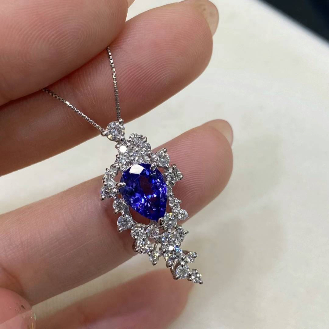 PT タンザナイト 1.73ct ダイヤモンド ネックレス 新品 PT タンザナイト 1.73ct ダイヤモンド ネックレス 新品