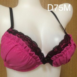 ラメドットシフォン ブラショー D75M ピンク(ブラ&ショーツセット)