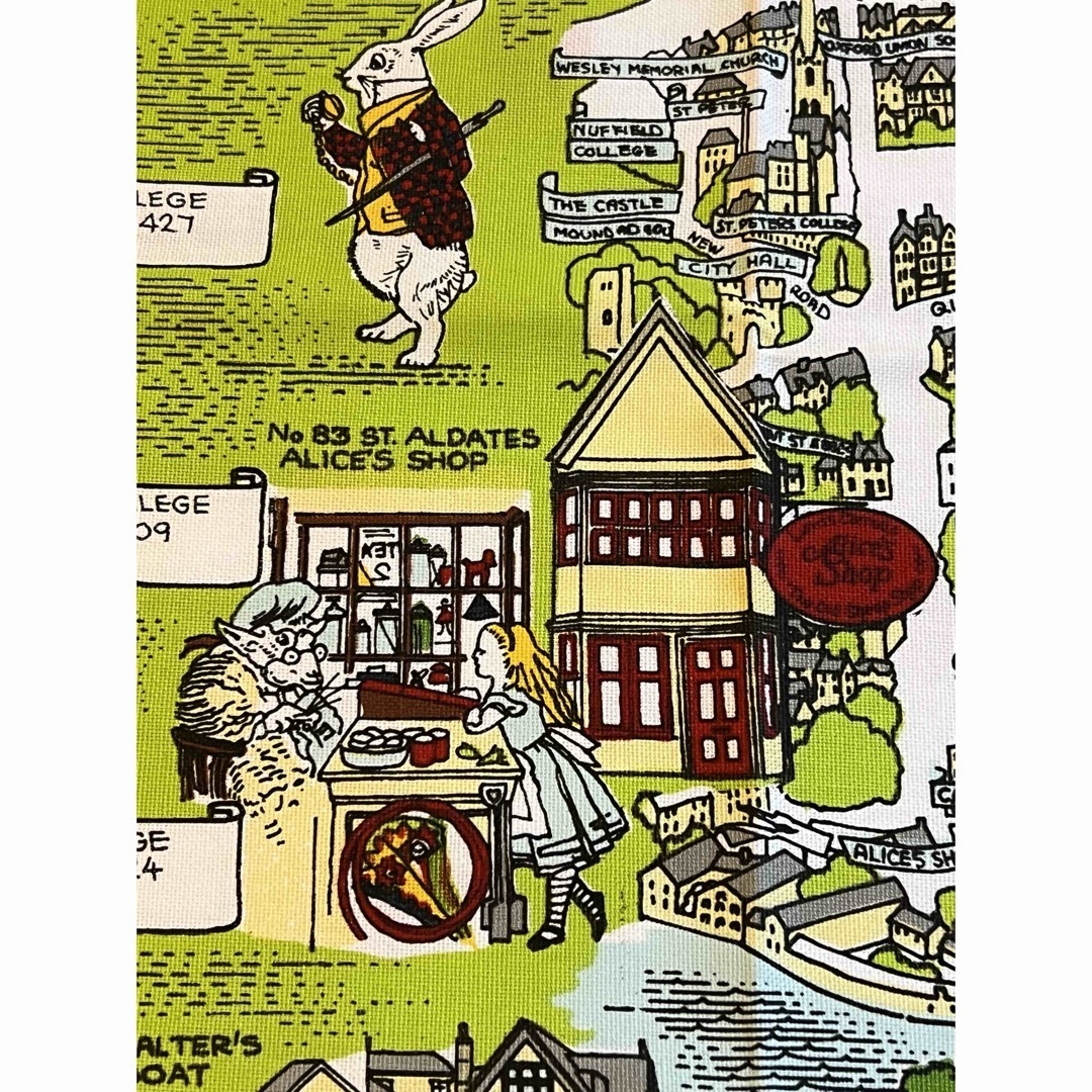 新品】イギリス オックスフォード ティータオル 不思議の国の 新品】イギリス オックスフォード ティータオル 不思議の国の