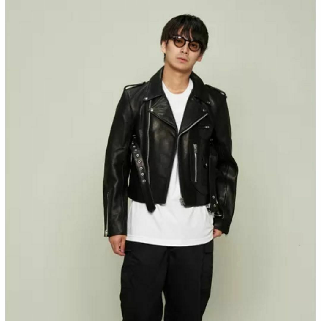 MASU HIGH WAISTED LEATHER BIKER JACKETの通販 by green's shop MASU HIGH WAISTED LEATHER BIKER JACKETの通販 by green's shop