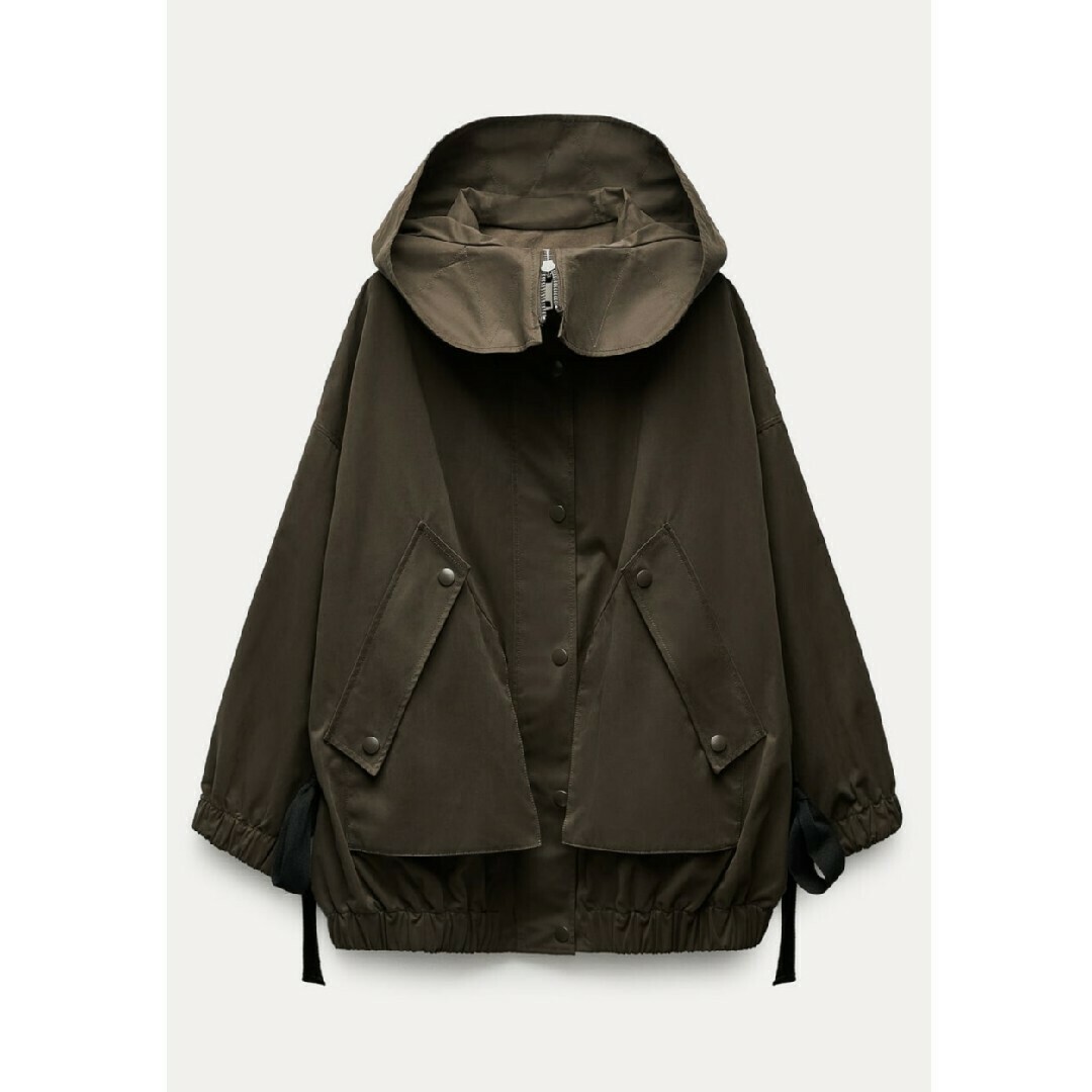 ZARA - 【zara】ZW COLLECTION リボン オーバーサイズパーカーの ZARA - 【zara】ZW COLLECTION リボン オーバーサイズパーカーの
