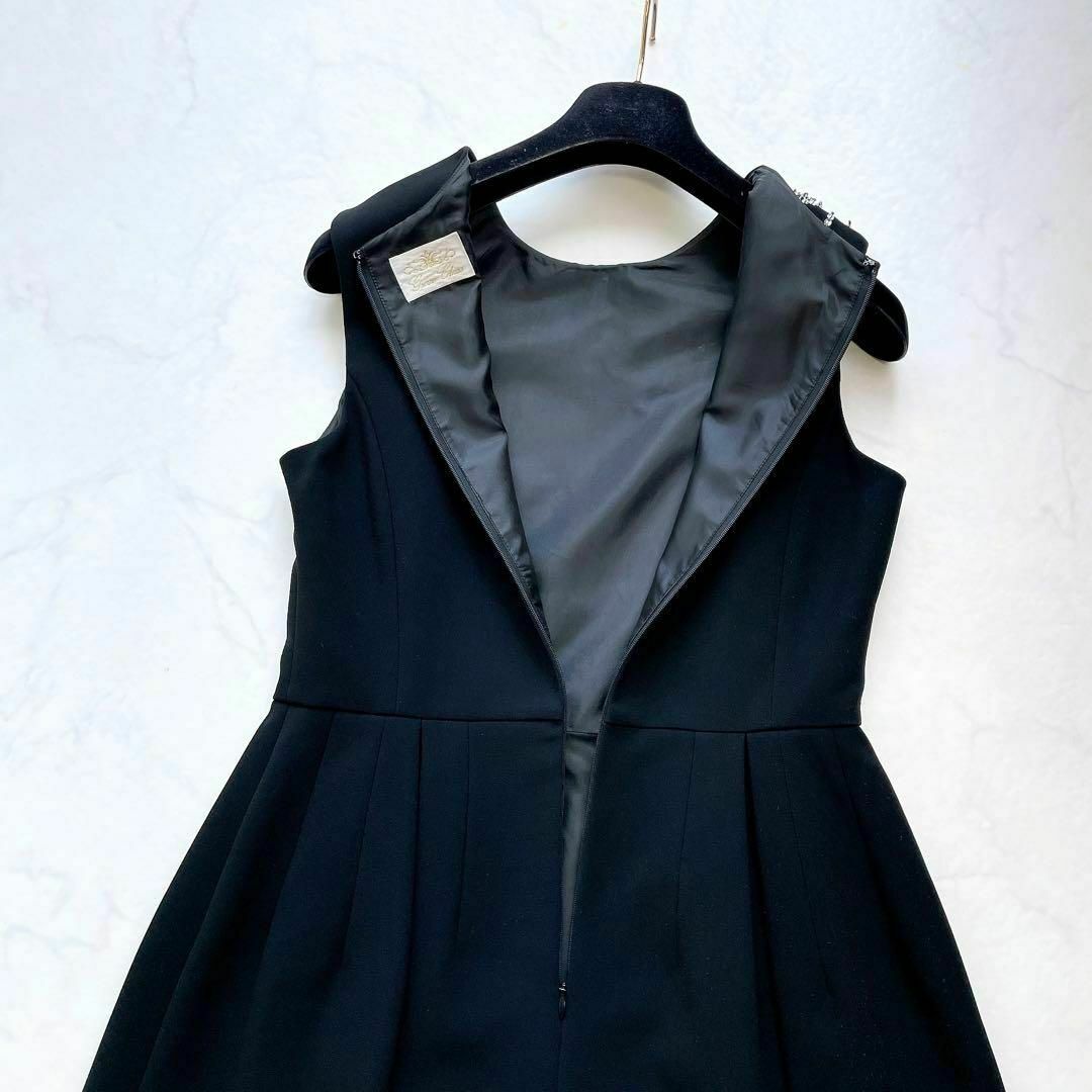 GRACE CLASS】ダブルクロスビジューワンピース ノースリーブ 38 GRACE CLASS】ダブルクロスビジューワンピース ノースリーブ 38