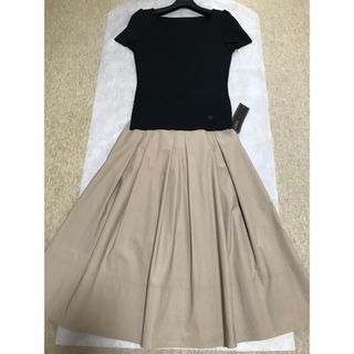 エムプルミエ(M-premier)のエムプルミエ　ブラック　スカート　モカ　(ロングスカート)