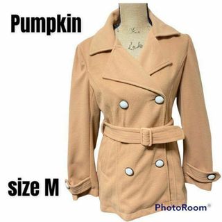 【Pumpkin】パンプキン　コート　美品　裏千鳥格子柄　size M(ダッフルコート)