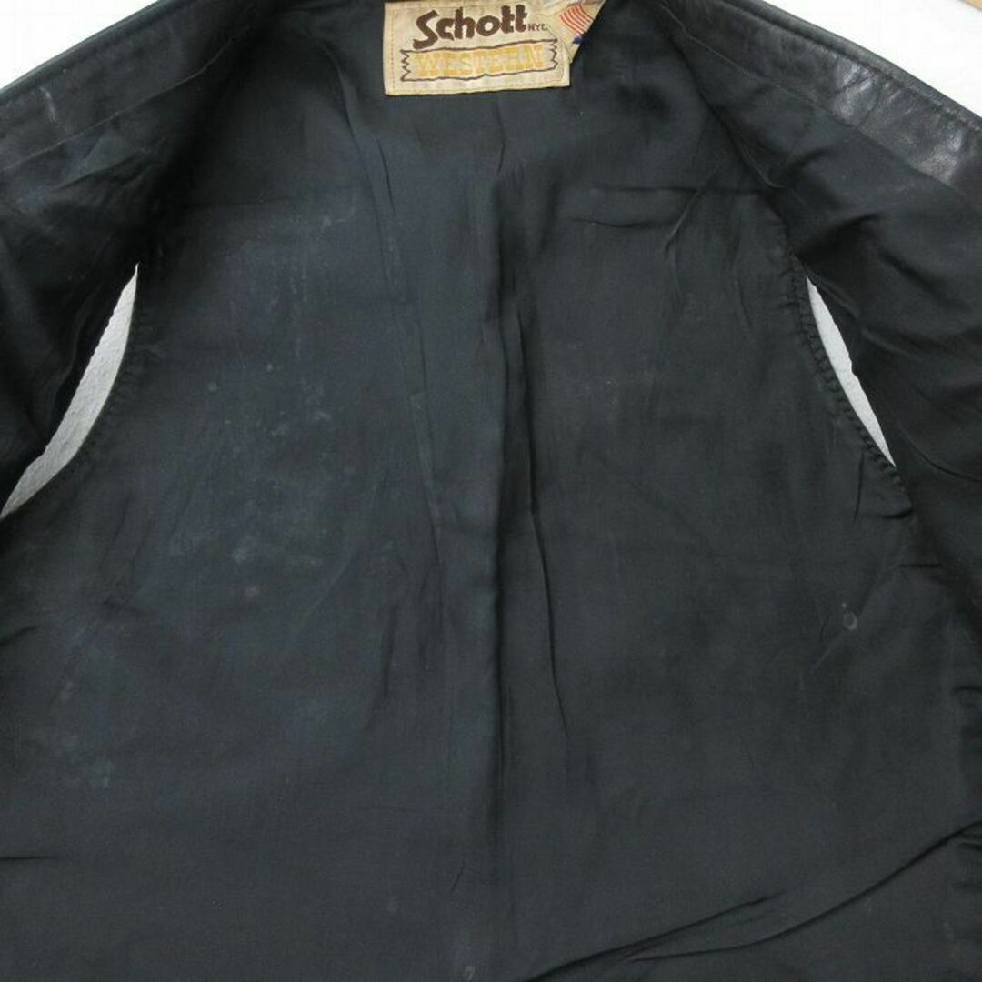 schott - S☆古着 ショット Schott レザー ベスト メンズ 80年代 schott - S☆古着 ショット Schott レザー ベスト メンズ 80年代