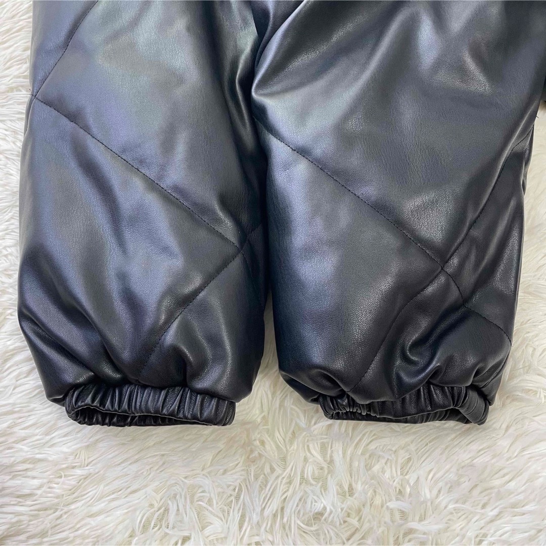 ZARA - ZARA ダウンジャケットフェイクレザー 黒 大きいサイズ ZARA - ZARA ダウンジャケットフェイクレザー 黒 大きいサイズ