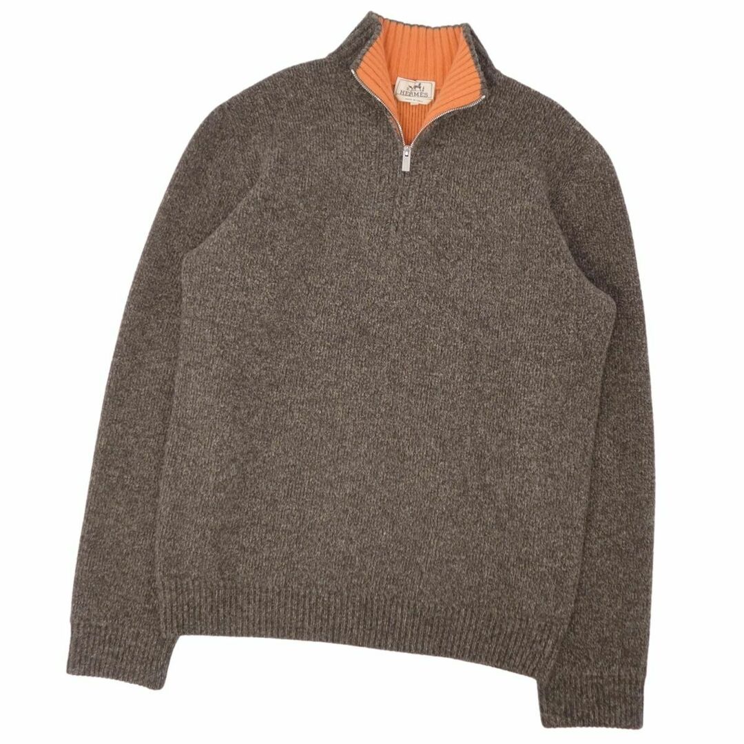 HERMES ヘンリーネック カシミヤ ポロニット プルオーバー old HERMES ヘンリーネック カシミヤ ポロニット プルオーバー old