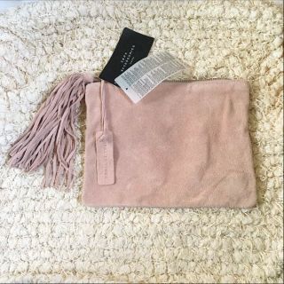 ザラ(ZARA)の【mamechanさま専用】完売商品♡タッセル付 本革 クラッチ ダスティピンク(クラッチバッグ)