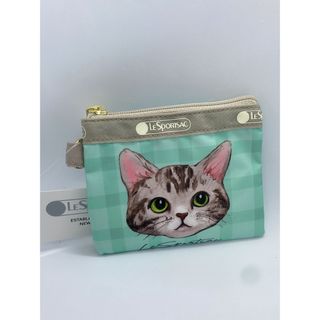 新品　レスポミニポーチ　可愛い猫　小銭入れポーチ(ポーチ)