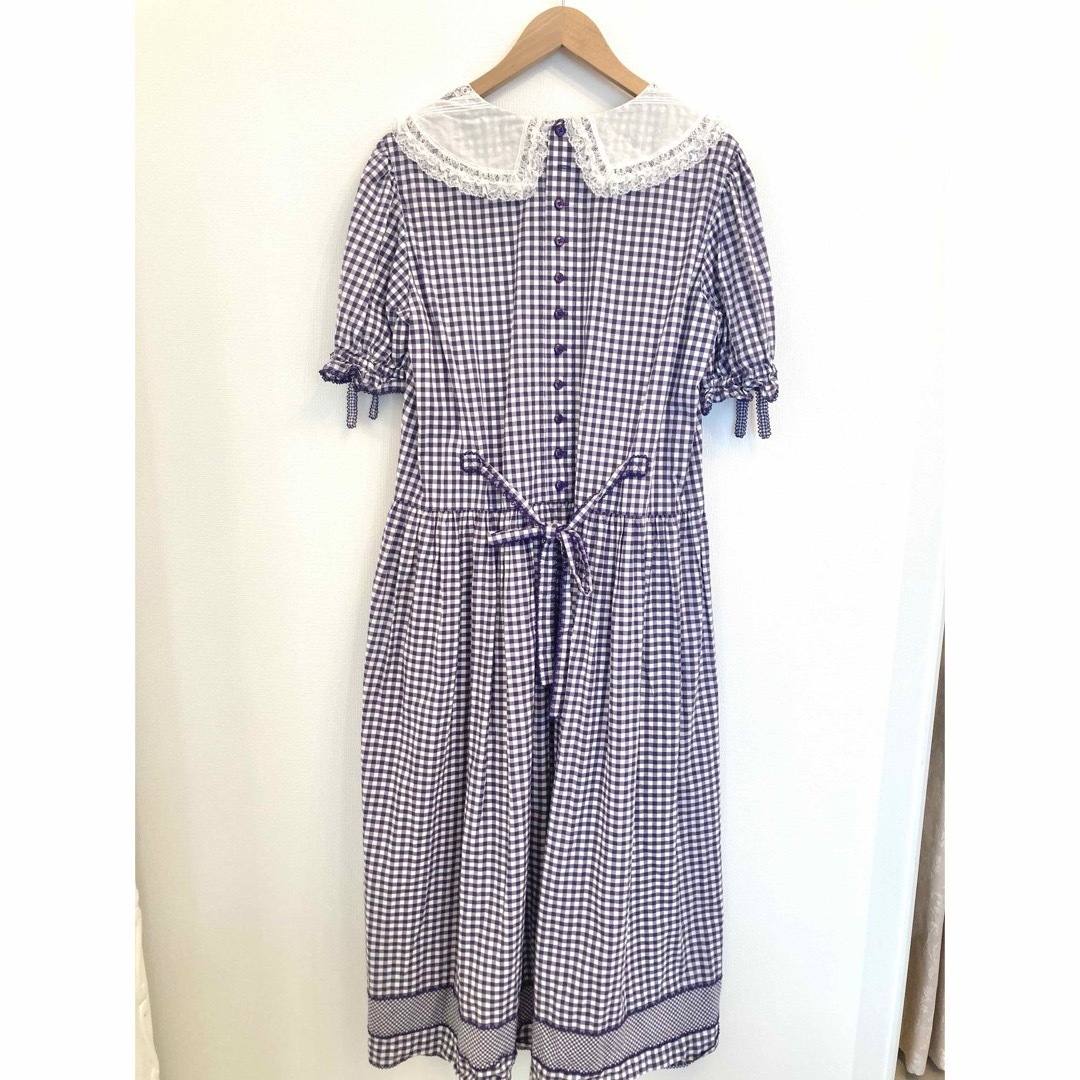 ピンクハウス♡ギンガムチェックロゴ入りワンピース ひざ丈 ピンクハウス♡ギンガムチェックロゴ入りワンピース ひざ丈