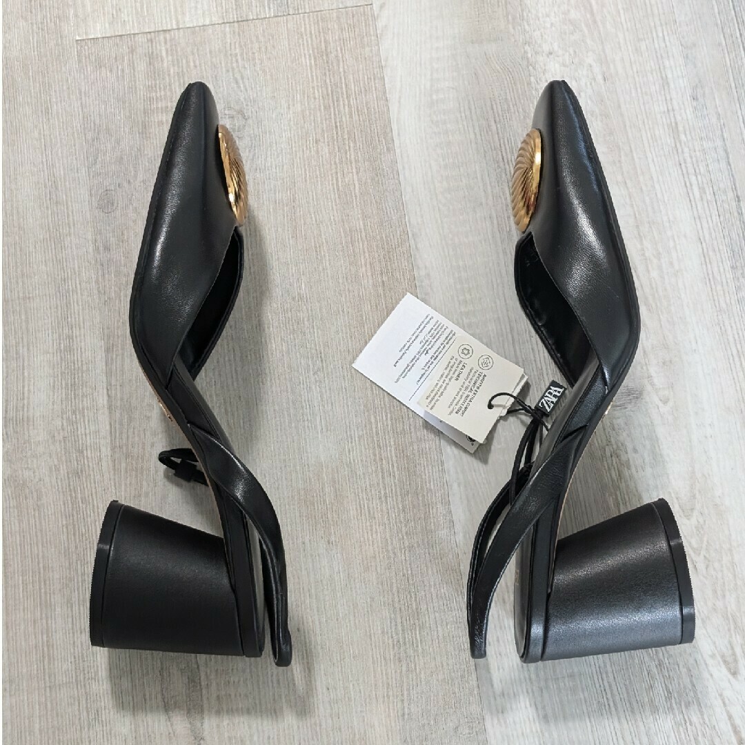 ZARA 50周年記念 アイレット付きレザー スリングバック シューズ スエード キトゥンヒール スリングバック - ボルドー | ZARA