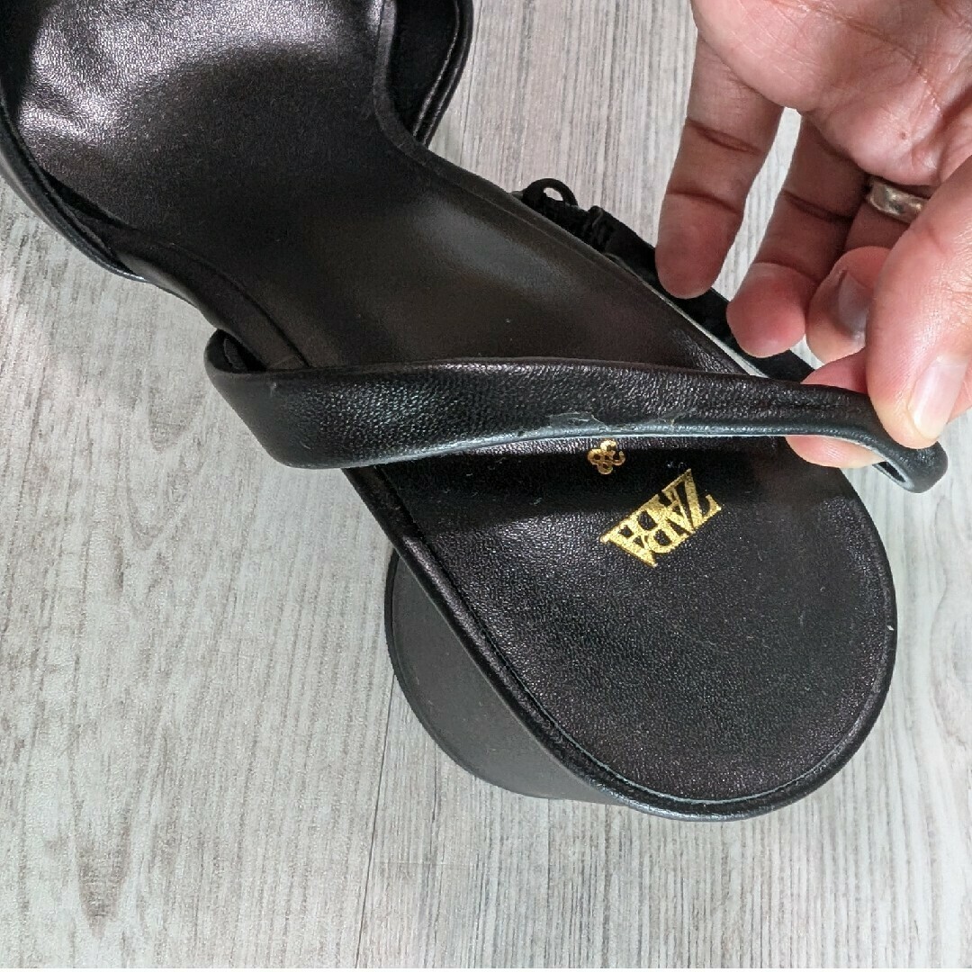 ZARA - ZARA ビジュー レザー スリングバッグ シューズ 38サイズ