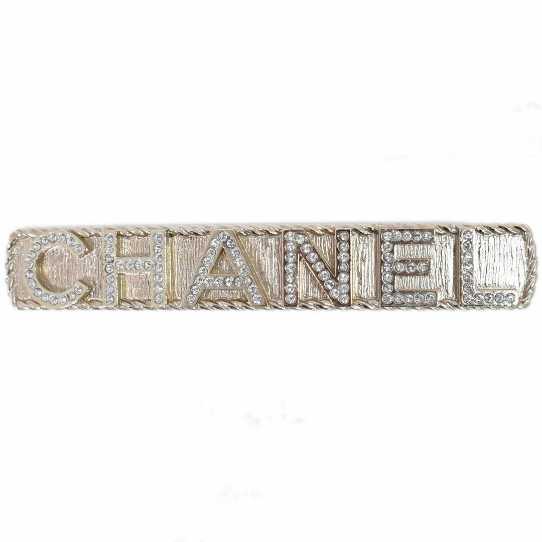 CHANEL - 本物 シャネル CHANEL ロゴ ラインストーン バレッタ CHANEL - 本物 シャネル CHANEL ロゴ ラインストーン バレッタ