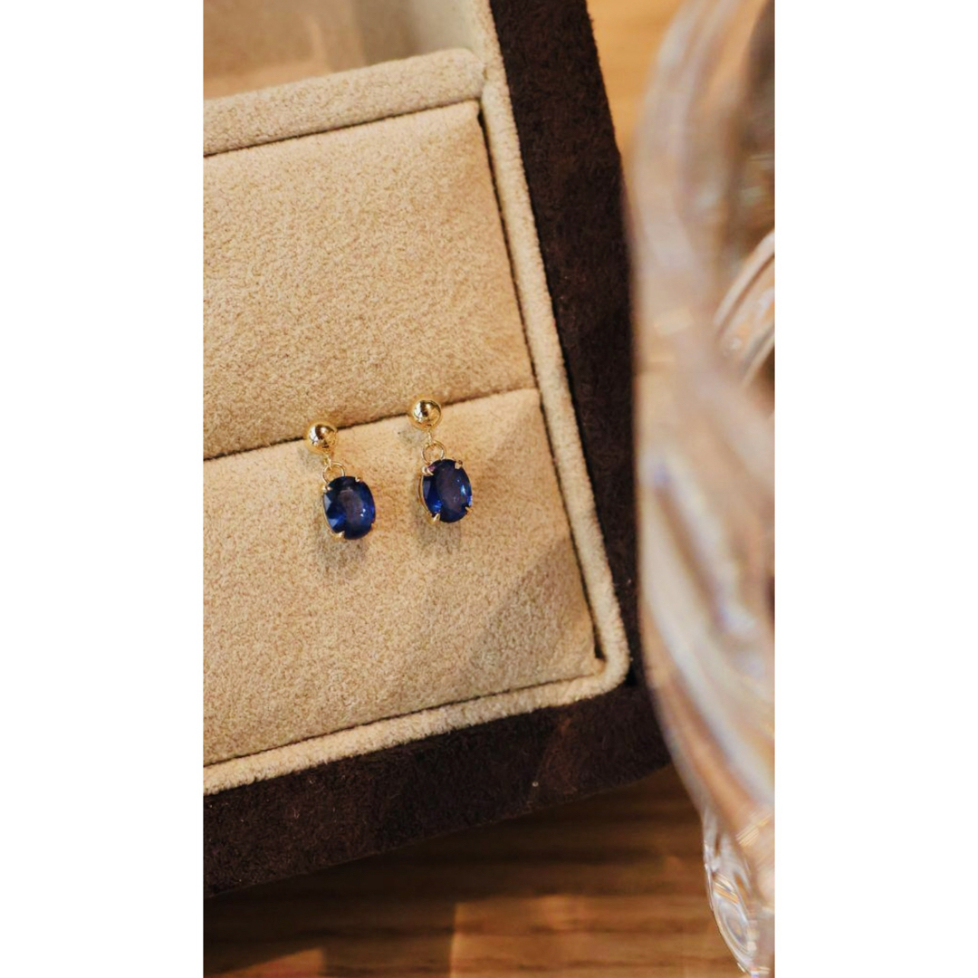 ▽ サファイアミニサイズピアスk18 イエローゴールドピアス ピアス ▽ サファイアミニサイズピアスk18 イエローゴールドピアス ピアス