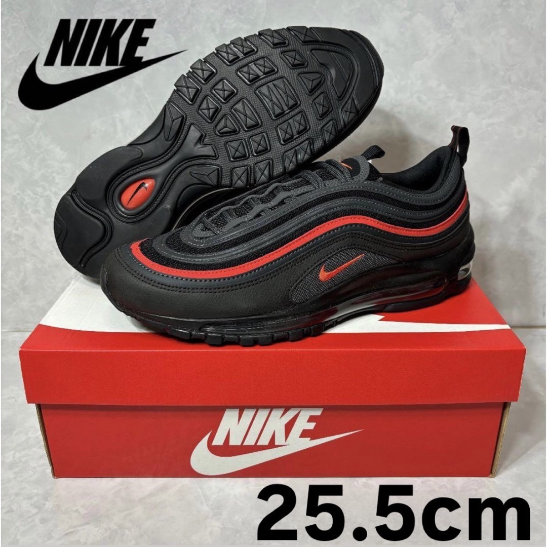 NIKE - ナイキ エアマックス97 ブラック/ピカンテレッド NIKE - ナイキ エアマックス97 ブラック/ピカンテレッド