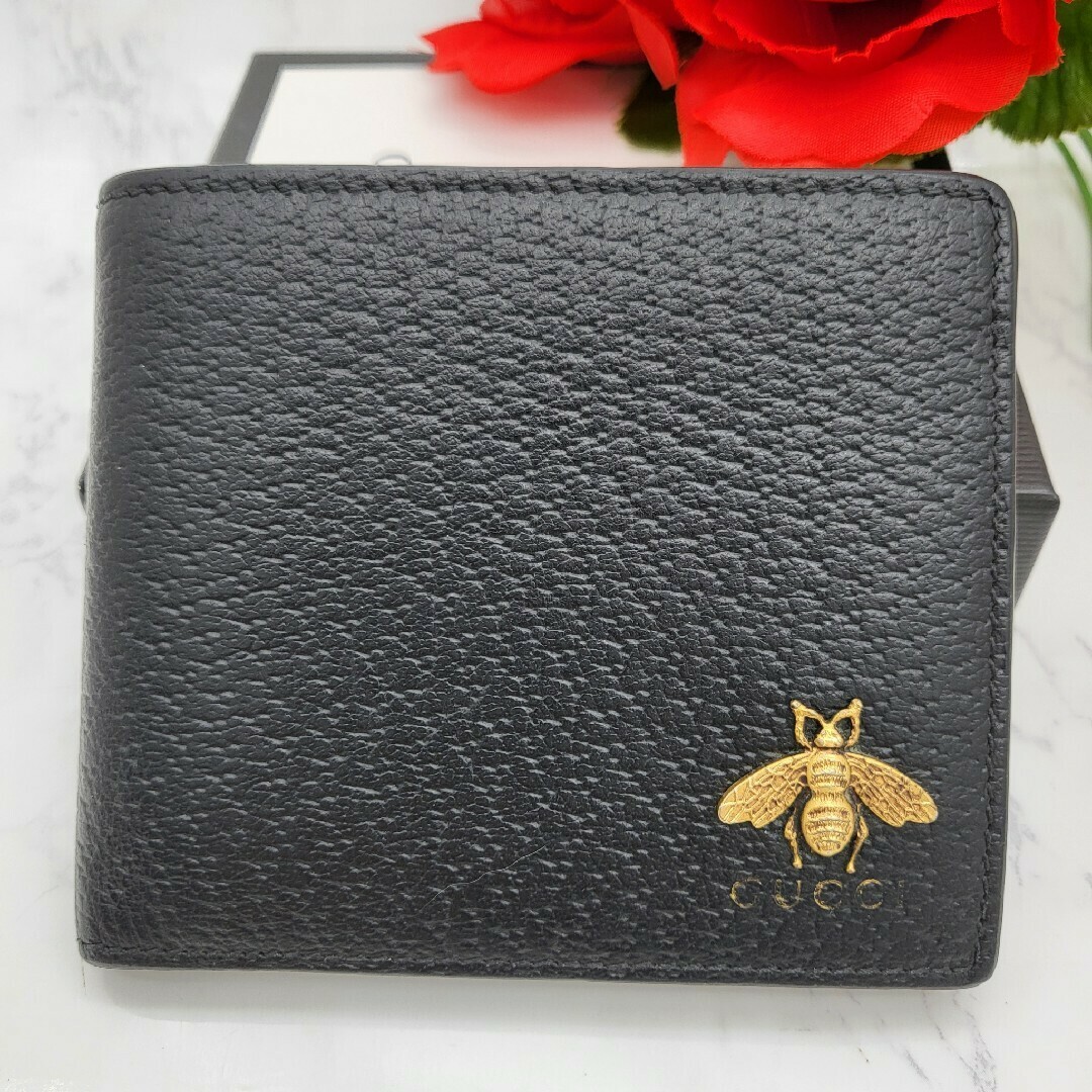 美品】 GUCCI グッチ 2つ折り財布 財布 アニマリエ bee 蜂 美品】 GUCCI グッチ 2つ折り財布 財布 アニマリエ bee 蜂