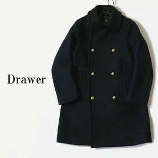 ドゥロワー Drawer メルトンウールPコート 36//□ブラック ドゥロワー Drawer メルトンウールPコート 36//□ブラック