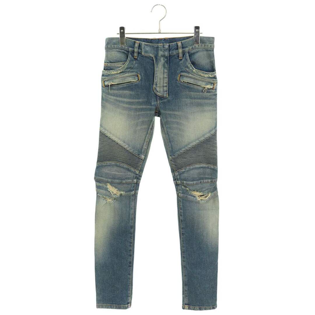 BALMAIN - バルマン POHT551C710V クラッシュバイカーデニム BALMAIN - バルマン POHT551C710V クラッシュバイカーデニム