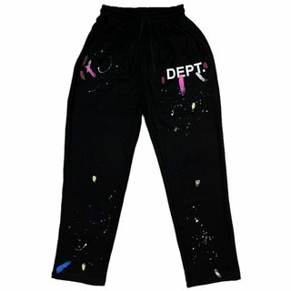 ギャラリーデプト ペンキダメージデザイン スウェットパンツ ブラック XL(パーカー)