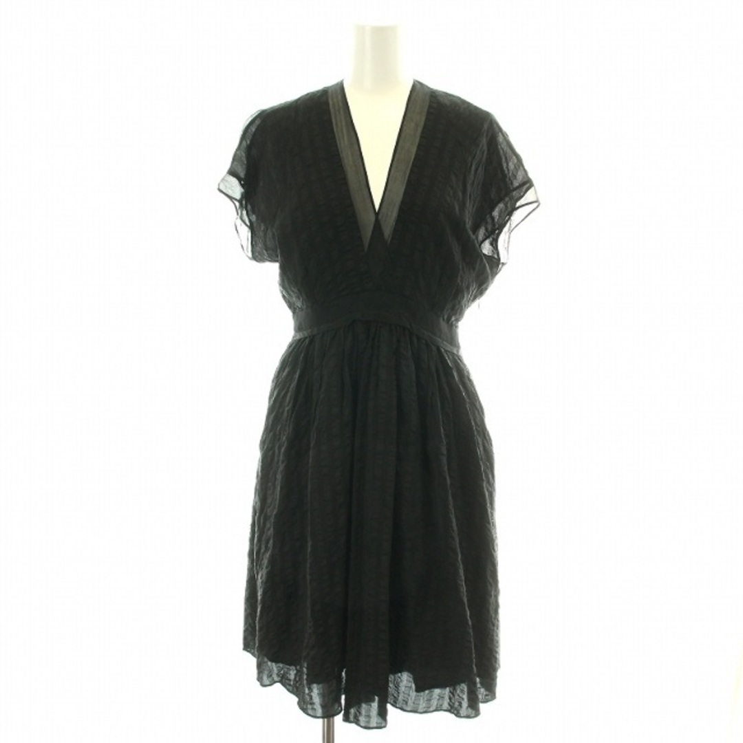 バレンシアガ SILK ワンピース ひざ丈 フレア 半袖 36 XS 黒 バレンシアガ SILK ワンピース ひざ丈 フレア 半袖 36 XS 黒
