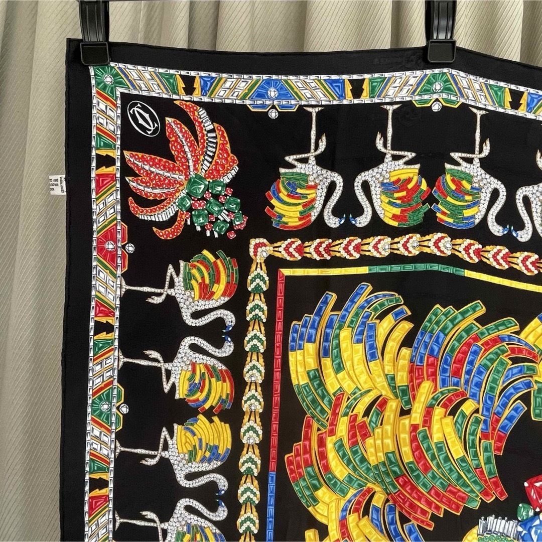 Cartier - 極美品 カルティエ シルク 大判スカーフ フランス製 Cartier - 極美品 カルティエ シルク 大判スカーフ フランス製