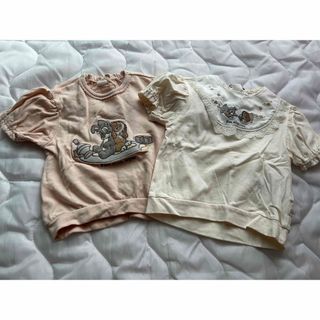 cottoli わんわん物語　半袖2枚セット80cm(Ｔシャツ)