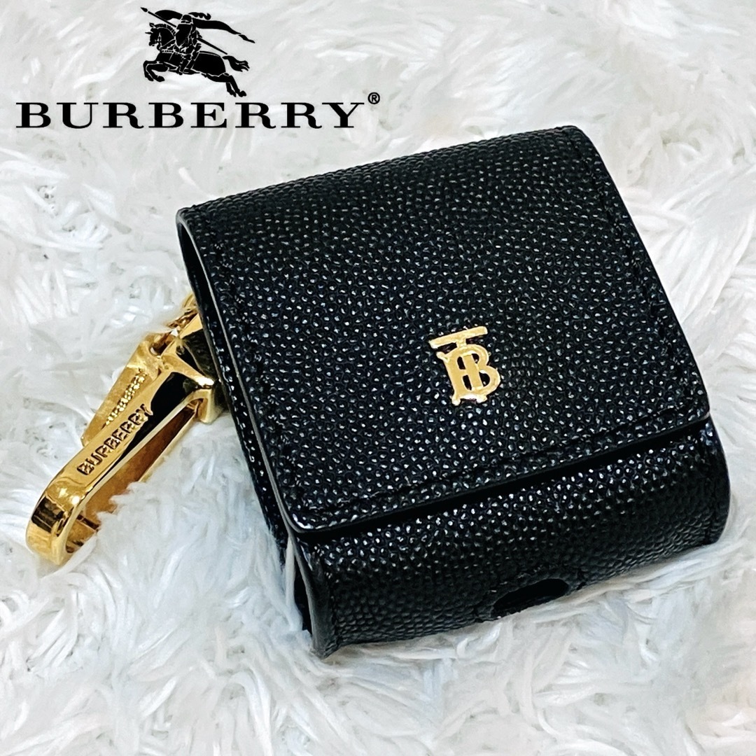極美品 BURBERRY airpods イヤフォンケース TB ロゴ レザー 極美品 BURBERRY airpods イヤフォンケース TB ロゴ レザー