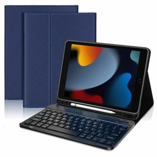 iPad Air 第5世代 10.9インチ (ネイビー)ケース　キーボード付き③(その他)