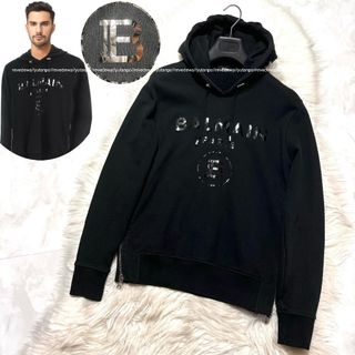 BALMAIN - 本物 バルマンオム 新Bロゴ サイドZIP パーカー プル BALMAIN - 本物 バルマンオム 新Bロゴ サイドZIP パーカー プル