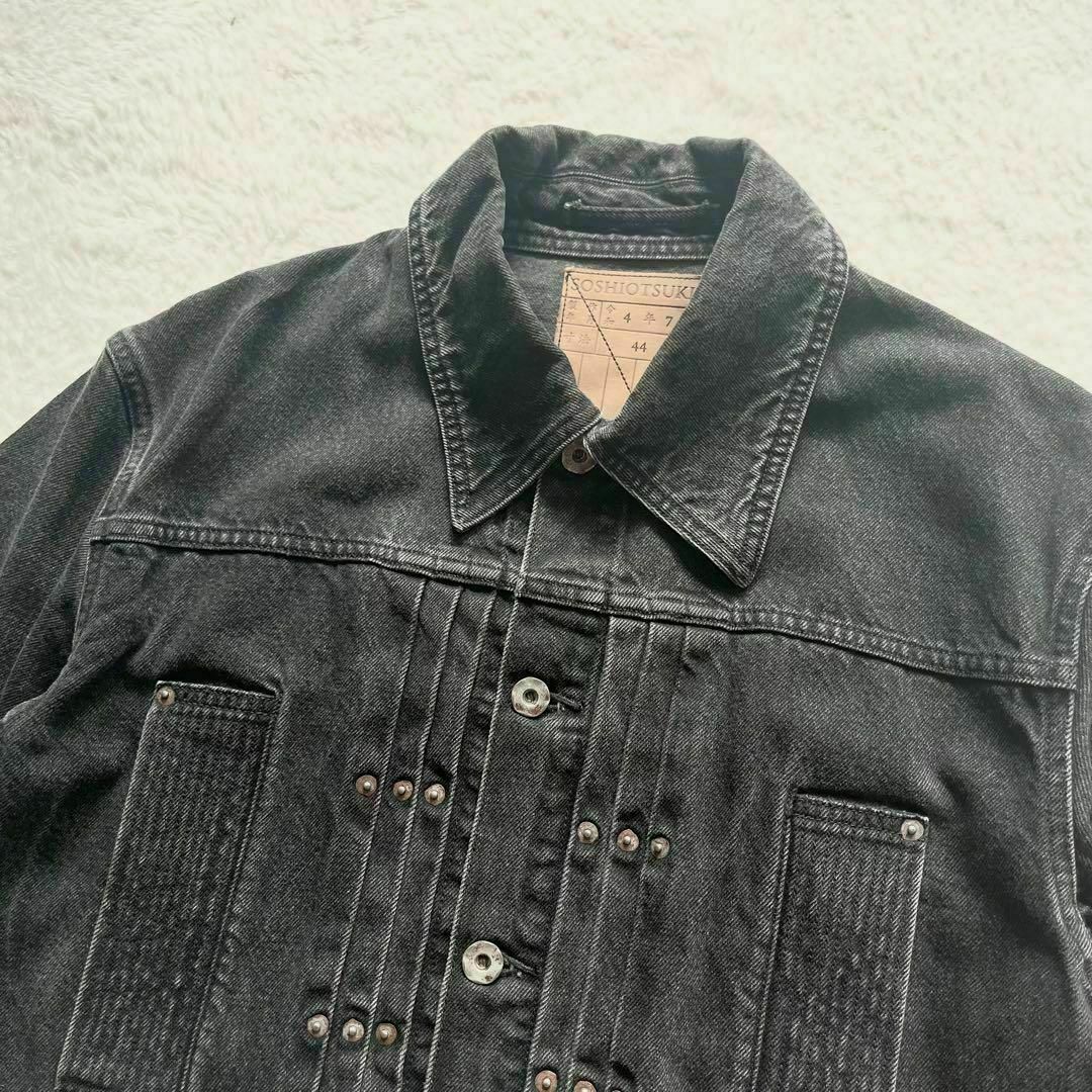 ソウシオオツキ BDH デニムジャケット ウォッシュ加工 黒 22AW ソウシオオツキ BDH デニムジャケット ウォッシュ加工 黒 22AW