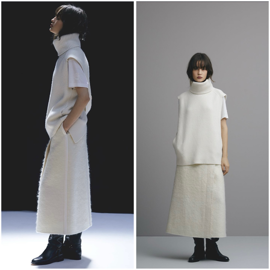 BLAMINK - ブラミンク ウール カシミヤ バッククロス ニット BLAMINK - ブラミンク ウール カシミヤ バッククロス ニット