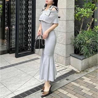 レディース 花柄 オフショルワンピース 低い ロングワンピース レディース 花柄 オフショルワンピース 低い ロングワンピース