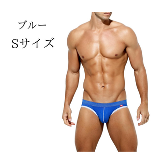 Arjen Kroos Tバック メンズブリーフ ジョックストラップ ブルー S