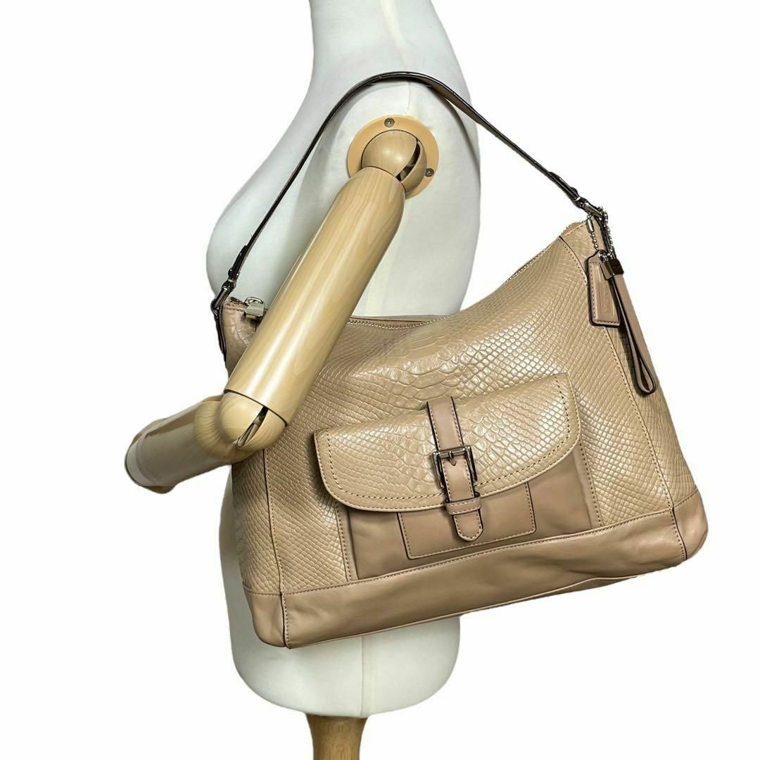 COACH - 美品 コーチ ショルダーバッグ トートバッグ パイソン型
