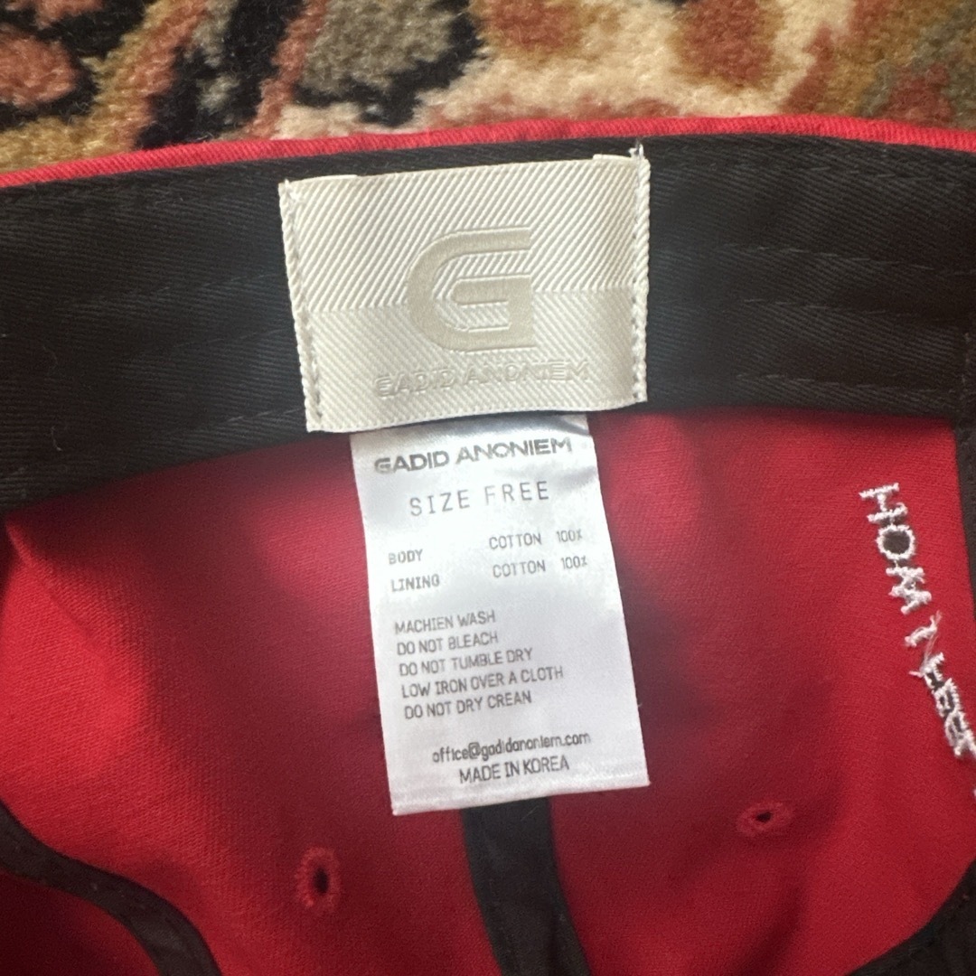 希少】GADID ANONIEM ガディッドアノニム CAP キャップ 赤 希少】GADID ANONIEM ガディッドアノニム CAP キャップ 赤
