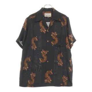 ワコマリア(WACKO MARIA)のWACKO MARIA ワコマリア 19SS HAWAIIAN SHIRT TYPE-18 虎総柄 レーヨン ハワイアン アロハ半袖シャツ ショートスリーブ ブラック 19SS-WMS-HI28(シャツ)