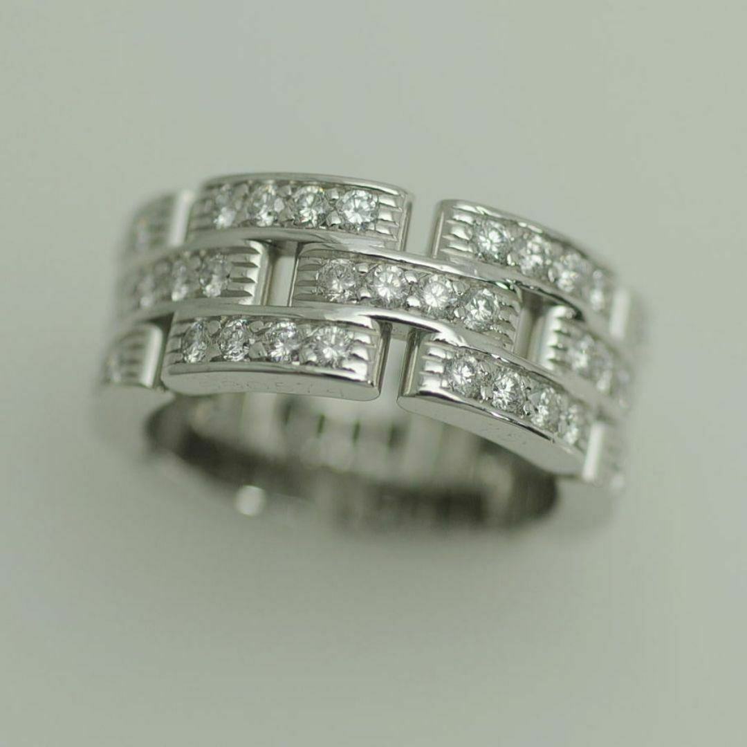 Cartier - カルティエ/CARTIER/リング/指輪/K18WG/マイヨンパンテールフルダイヤ3ロウ/#49【BJ1243】