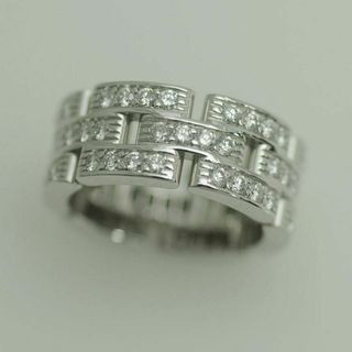 カルティエ(Cartier)のカルティエ/CARTIER/リング/指輪/K18WG/マイヨンパンテールフルダイヤ3ロウ/#49【BJ1243】(リング(指輪))