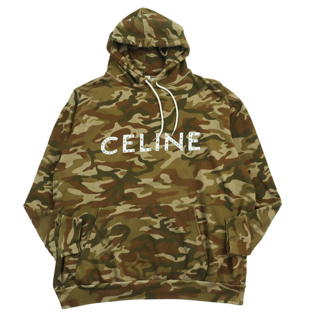 CELINE - 良品●CELINE セリーヌ 22SS 2Y676247Q Hoodie In Cotton Fleece With Studs カモフラージュ柄 スタッズフーディパーカー マルチカラー L イタリア製 正規品 メンズ